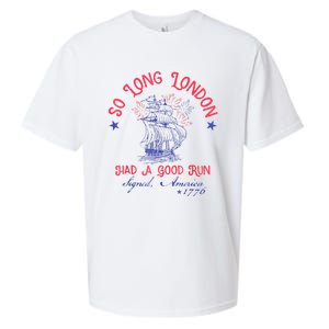 So Long London Had A Good Run Funny 4th Of July Sueded Cloud Jersey T-Shirt