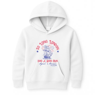 So Long London Had A Good Run Funny 4th Of July Kids Hoodie
