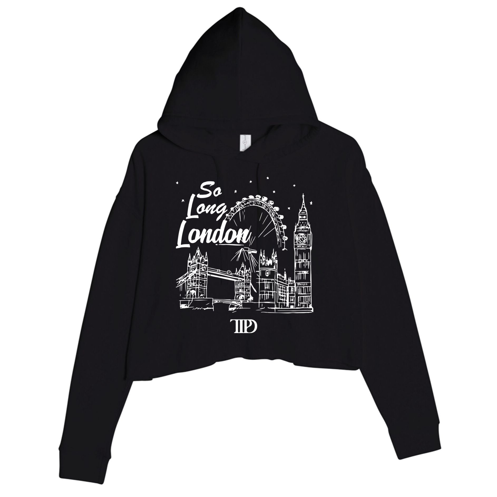 So Long London Crop Fleece Hoodie