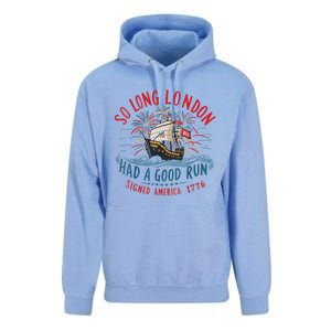 So Long London Had A Good Run Funny 4th Of July Unisex Surf Hoodie