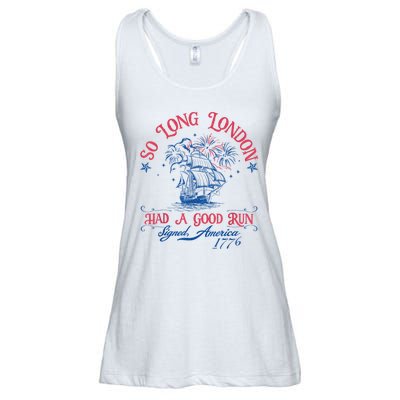 So Long London Had A Good Run Funny 4th Of July Ladies Essential Flowy Tank