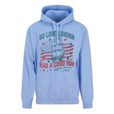 So Long London Had A Good Run Funny 4th Of July Unisex Surf Hoodie