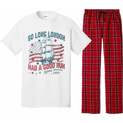 So Long London Had A Good Run Funny 4th Of July Pajama Set