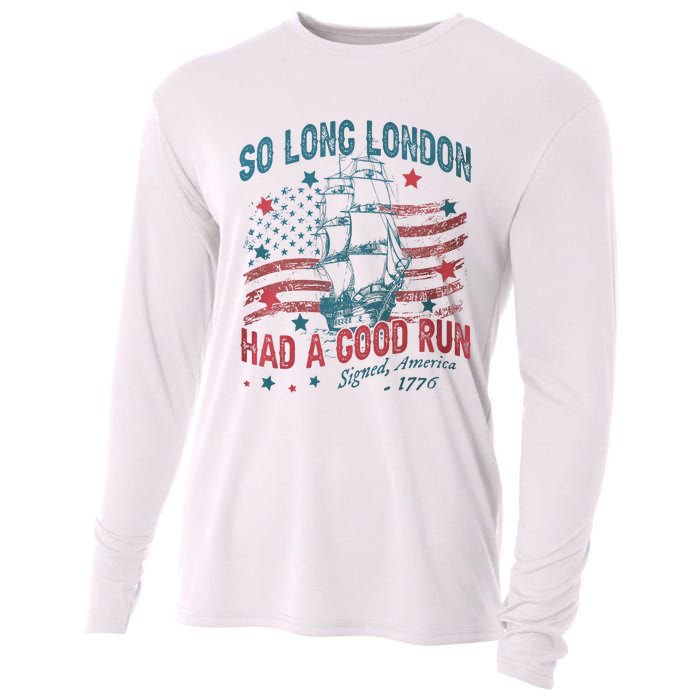 So Long London Had A Good Run Funny 4th Of July Cooling Performance Long Sleeve Crew