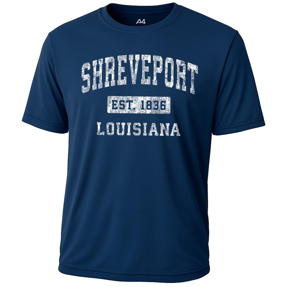 Shreveport Louisiana La Vintage Established Sports Cooling Performance Crew T-Shirt