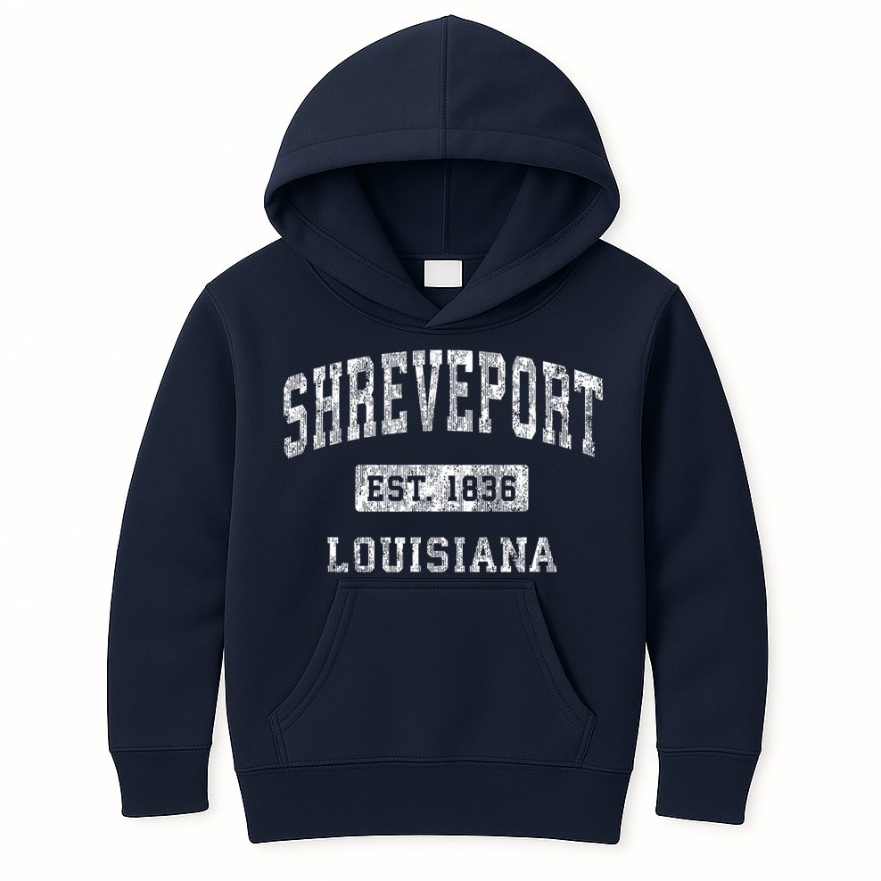 Shreveport Louisiana La Vintage Established Sports Kids Hoodie