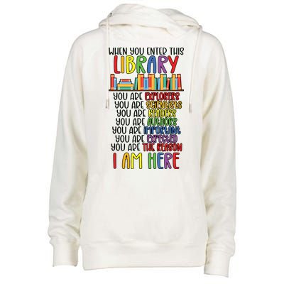 School Librarian Library Worker Appreciation Womens Funnel Neck Pullover Hood