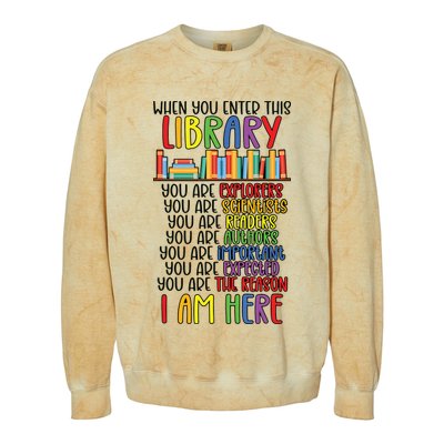 School Librarian Library Worker Appreciation Colorblast Crewneck Sweatshirt