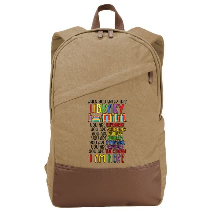 School Librarian Library Worker Appreciation Cotton Canvas Backpack