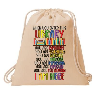 School Librarian Library Worker Appreciation Drawstring Bag