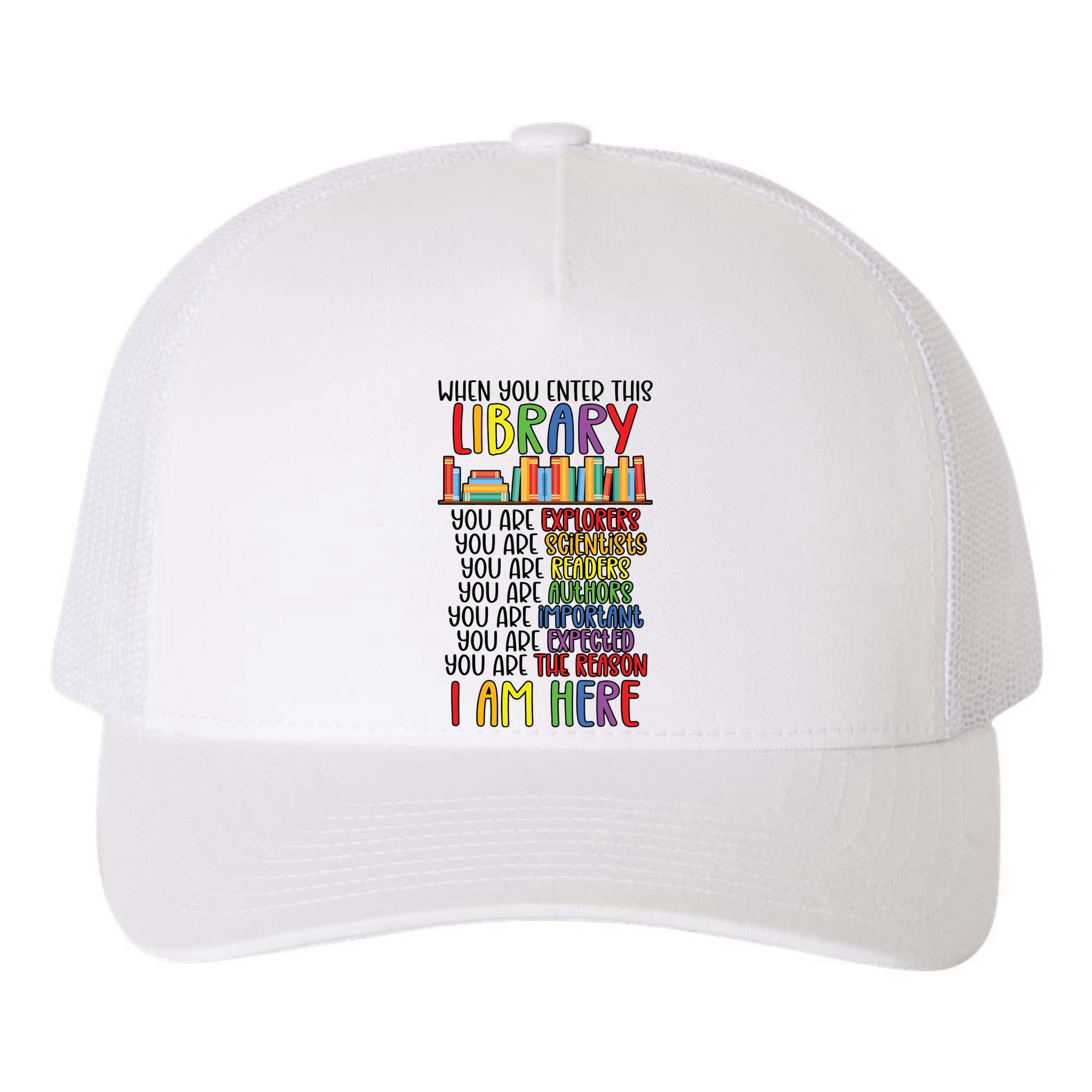 School Librarian Library Worker Appreciation Yupoong Adult 5-Panel Trucker Hat