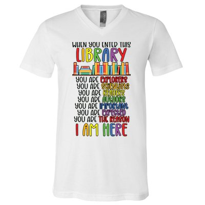 School Librarian Library Worker Appreciation V-Neck T-Shirt