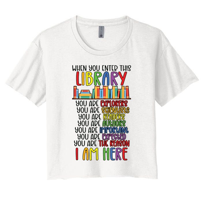 School Librarian Library Worker Appreciation Women's Crop Top Tee