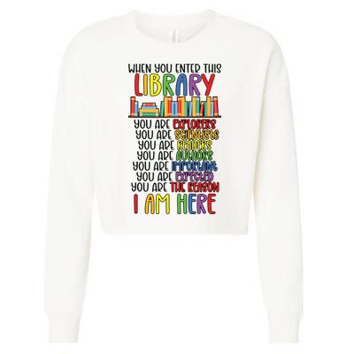 School Librarian Library Worker Appreciation Cropped Pullover Crew
