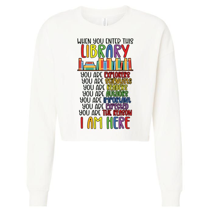 School Librarian Library Worker Appreciation Cropped Pullover Crew