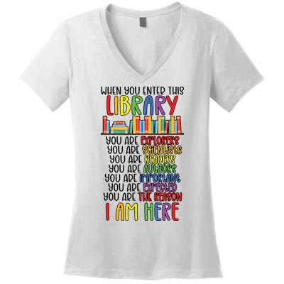 School Librarian Library Worker Appreciation Women's V-Neck T-Shirt
