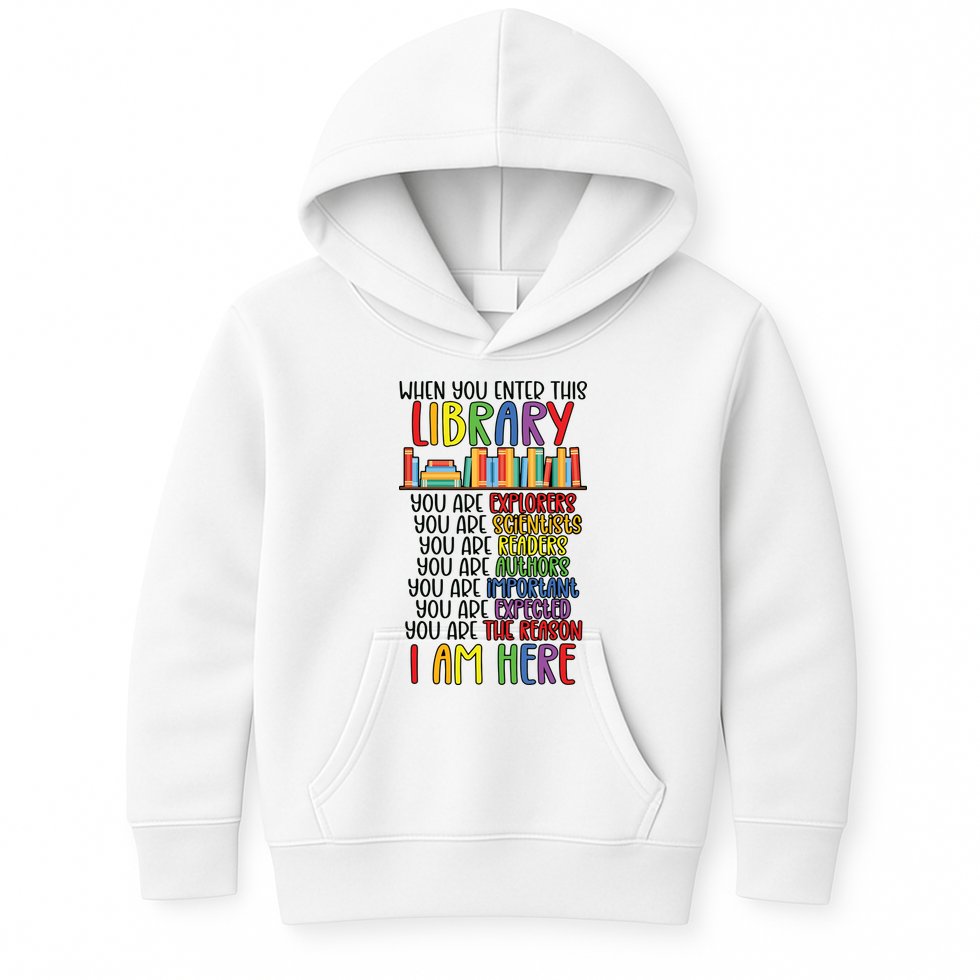 School Librarian Library Worker Appreciation Kids Hoodie
