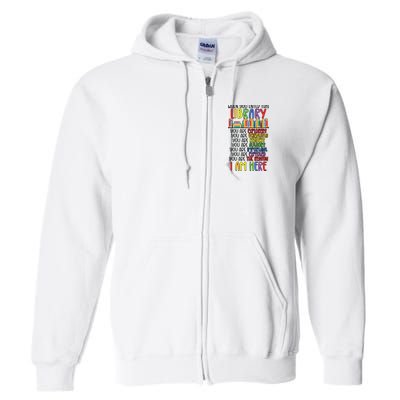 School Librarian Library Worker Appreciation Full Zip Hoodie