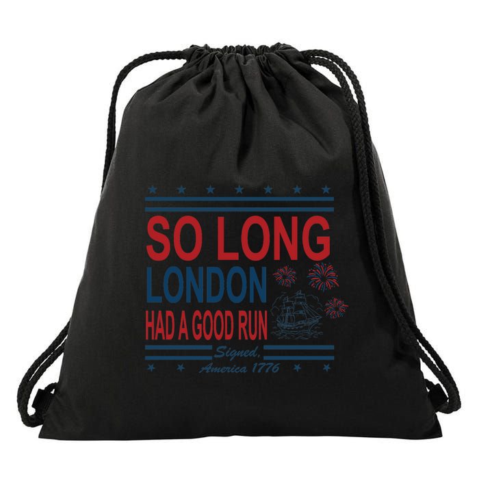 So Long London Had A Good Run Taylor Lover Drawstring Bag