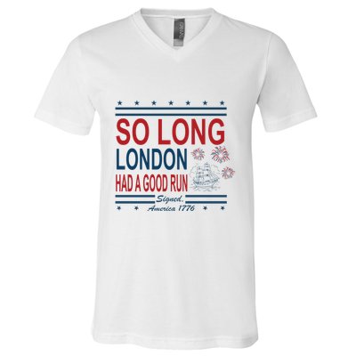 So Long London Had A Good Run Taylor Lover V-Neck T-Shirt