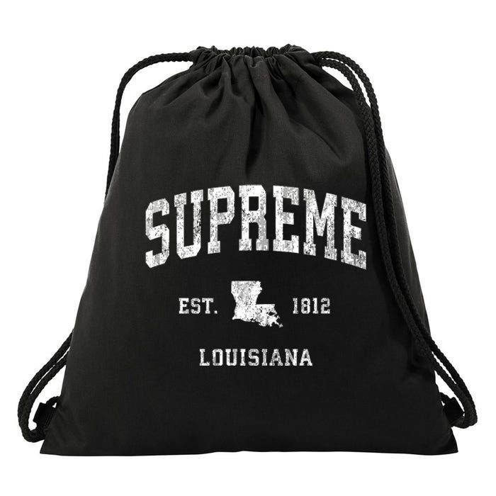 Supreme Louisiana La Vintage Athletic Sports Design Drawstring Bag