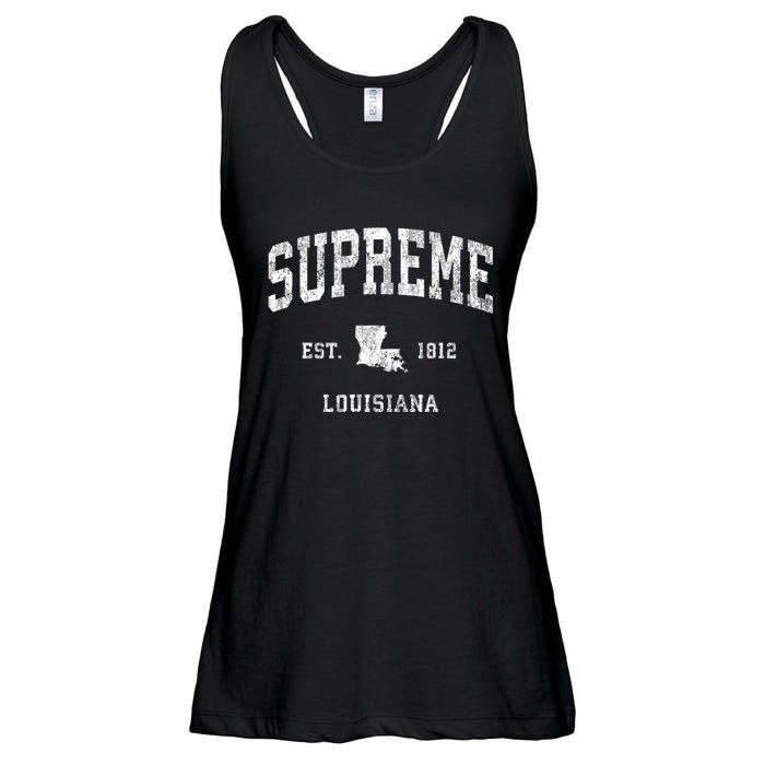 Supreme Louisiana La Vintage Athletic Sports Design Ladies Essential Flowy Tank