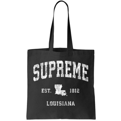 Supreme Louisiana La Vintage Athletic Sports Design Tote Bag