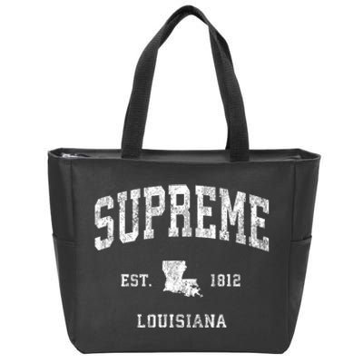 Supreme Louisiana La Vintage Athletic Sports Design Zip Tote Bag