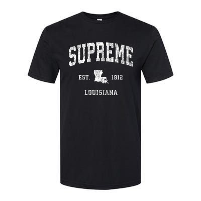 Supreme Louisiana La Vintage Athletic Sports Design Softstyle CVC T-Shirt