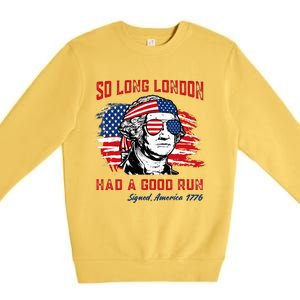 So Long London George Washington Patriotic Premium Crewneck Sweatshirt