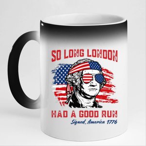 So Long London George Washington Patriotic 11oz Black Color Changing Mug