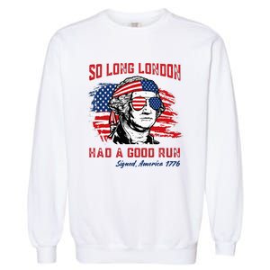 So Long London George Washington Patriotic Garment-Dyed Sweatshirt