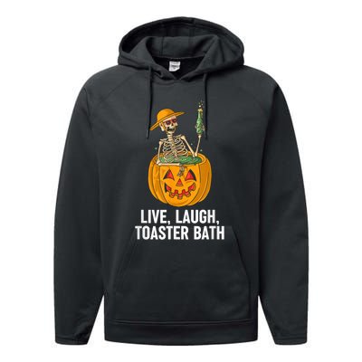 Skeleton Live Laugh Toaster Bath Funny Halloween Performance Fleece Hoodie