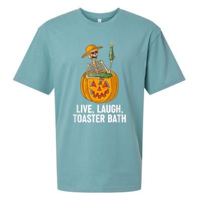 Skeleton Live Laugh Toaster Bath Funny Halloween Sueded Cloud Jersey T-Shirt