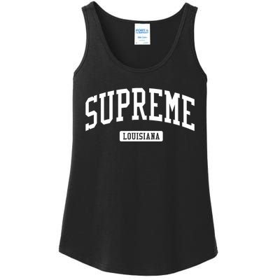 Supreme Louisiana La Vintage Athletic Sports Design Ladies Essential Tank