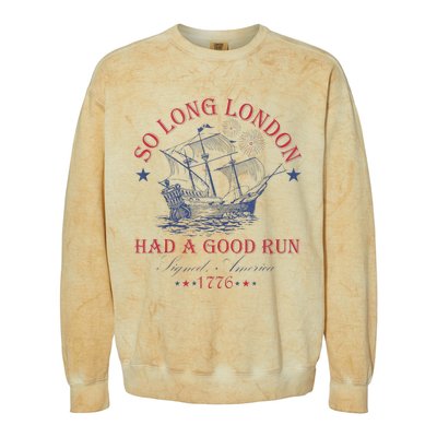 So Long London Had A Good Run Funny Colorblast Crewneck Sweatshirt