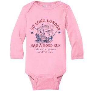 So Long London Had A Good Run Funny Baby Long Sleeve Bodysuit