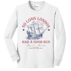 So Long London Had A Good Run Funny Kids Long Sleeve Shirt