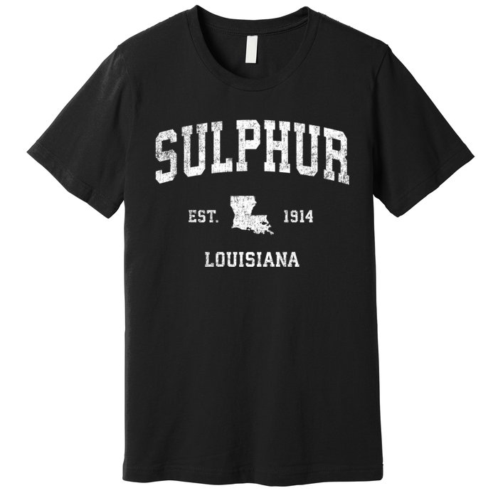 Sulphur Louisiana La Vintage Athletic Sports Premium T-Shirt