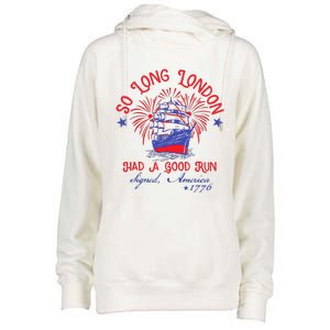 So Long London Had A Good Run Womens Funnel Neck Pullover Hood