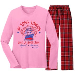 So Long London Had A Good Run Women's Long Sleeve Flannel Pajama Set 