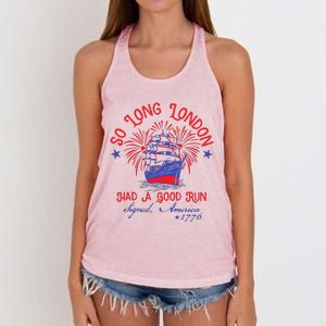 So Long London Had A Good Run Women's Knotted Racerback Tank