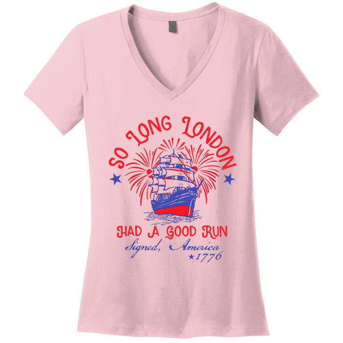 So Long London Had A Good Run Women's V-Neck T-Shirt