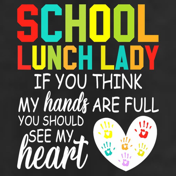 School Lunch Lady Squad Funny School 7 Panel Mesh Trucker Snapback Hat