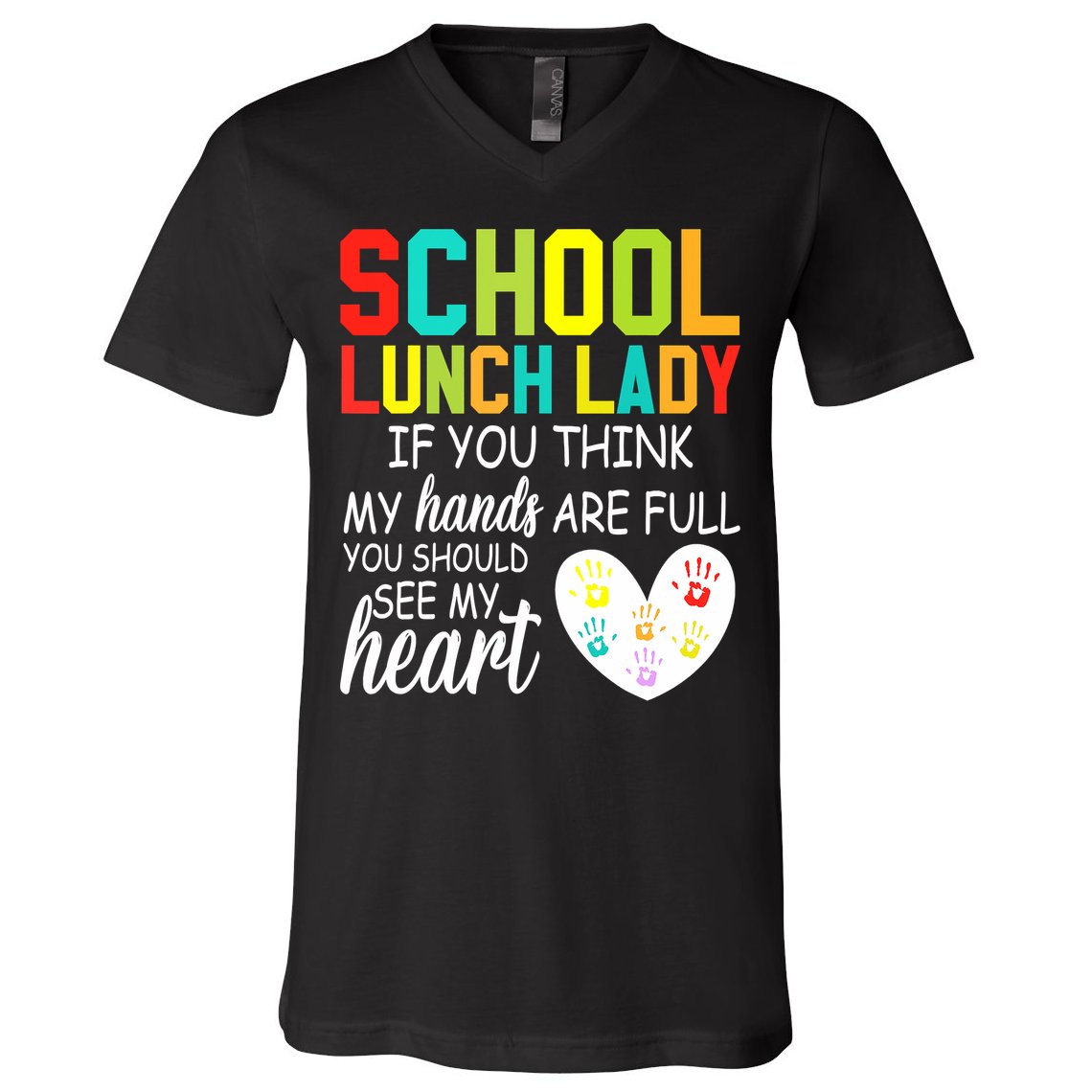 School Lunch Lady Squad Funny School V-Neck T-Shirt