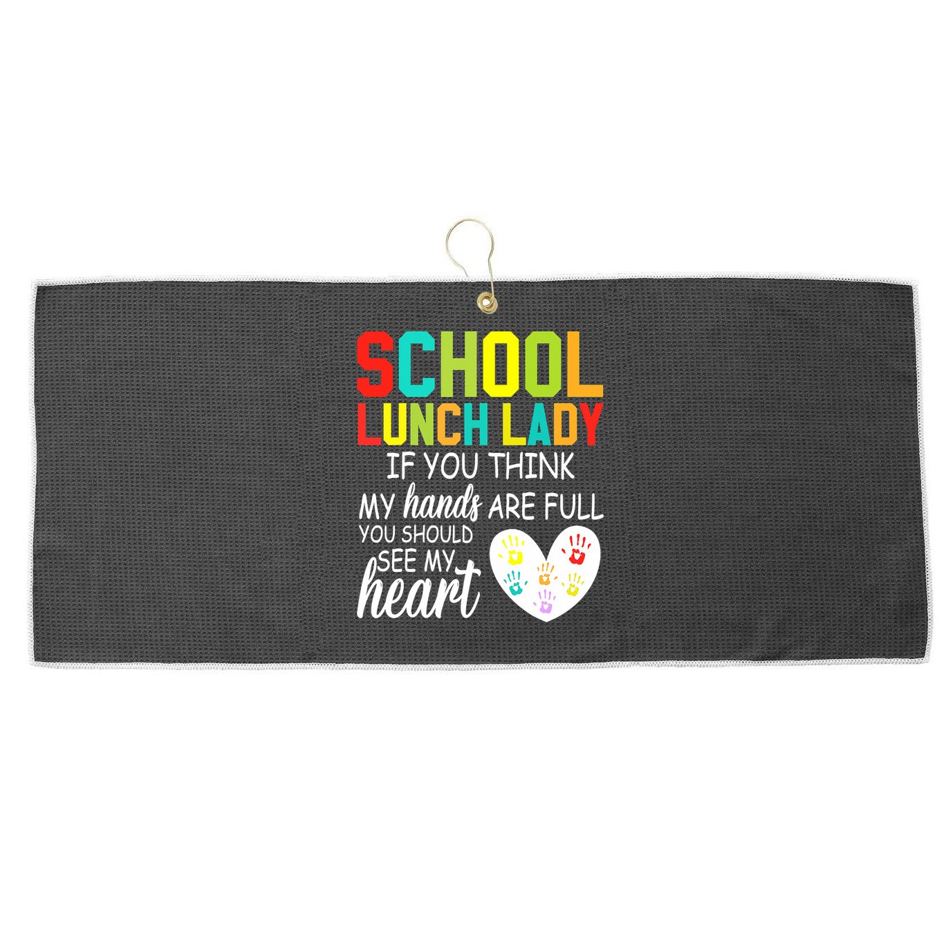 School Lunch Lady Squad Funny School Large Microfiber Waffle Golf Towel