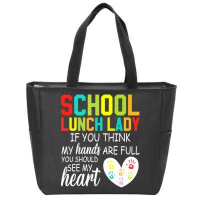School Lunch Lady Squad Funny School Zip Tote Bag