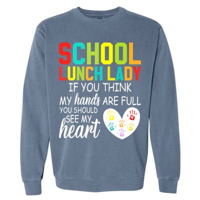 School Lunch Lady Squad Funny School Garment-Dyed Sweatshirt