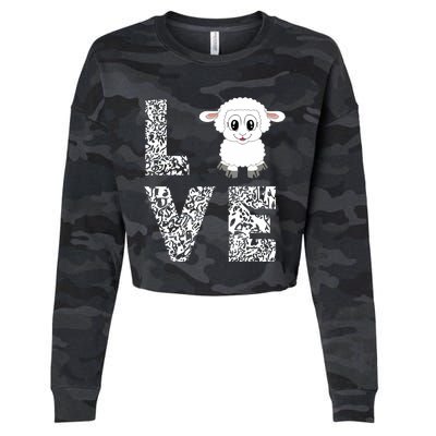 Sheepp Lamb Love Livestock Farmer Cattle Sketch Cropped Pullover Crew