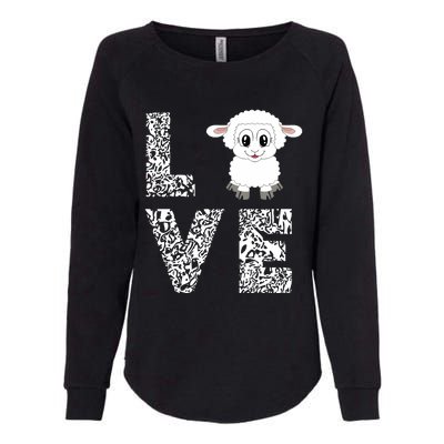 Sheepp Lamb Love Livestock Farmer Cattle Sketch Womens California Wash Sweatshirt